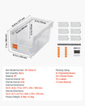 Plastic Stackable Storage Bins 6 Pack 37.7x21.5x18cm Transparent