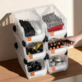 Plastic Stackable Storage Bins 6 Pack 37.7x21.5x18cm Transparent