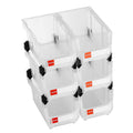 Plastic Stackable Storage Bins 6 Pack 37.7x21.5x18cm Transparent