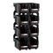 Plastic Stackable Storage Bins 27.6x14x13cm 8 Pack Black
