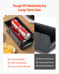 Plastic Stackable Storage Bins 27.6x14x13cm 8 Pack Black