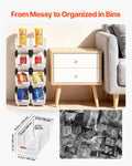 Plastic Stackable Storage Bins 27.6x14x13cm 8 Pack Clear Containers