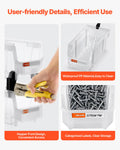 Plastic Stackable Storage Bins 27.6x14x13cm 8 Pack Clear Containers