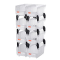 Plastic Stackable Storage Bins 27.6x14x13cm 8 Pack Clear Containers