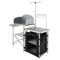 Camping Kitchen Table Folding Aluminium Outdoor Cook Station Windscreen