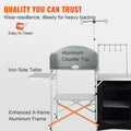 Camping Kitchen Table Folding Aluminium Outdoor Cook Station Windscreen