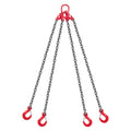 Chain Sling 10mm 3m G80 4 Leg Grab Hooks 10.4 Ton Capacity