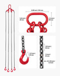 Chain Sling 10mm 3m G80 4 Leg Grab Hooks 10.4 Ton Capacity
