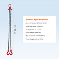 Chain Sling 10mm x 180cm 5 Ton G80 Engine Hoist Lifting Chains Hooks