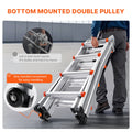 Telescoping Ladder 13FT Aluminum Compact Extension Portable 330lb