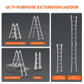 Telescoping Ladder 13FT Aluminum Compact Extension Portable 330lb