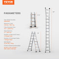 Telescoping Ladder 13FT Aluminum Compact Extension Portable 330lb