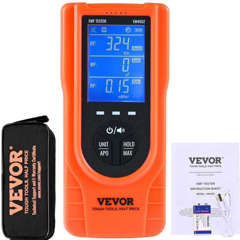 EMF Meter 5Hz-3.5GHz Handheld Rechargeable Electromagnetic Field Detector