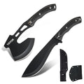 Hunting Knife Hatchet Combo Set Fixed Blade Camping Sheath