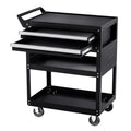 5-Tier Tool Cart 400lbs Capacity 2 Drawers Pegboard Black