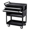 5-Tier Tool Cart 400lbs Capacity 2 Drawers Pegboard Black