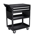 5-Tier Tool Cart 400lbs Capacity 2 Drawers Pegboard Black