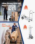 2 in 1 Hand Truck 453.6kg Load Capacity Convertible Dolly Trolley