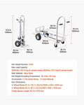 2 in 1 Hand Truck 453.6kg Load Capacity Convertible Dolly Trolley
