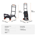 Aluminum Hand Truck, 2 in 1, 136 kg Max Load Capacity, Heavy Duty Industrial Convertible Folding Hand Truck and Dolly, Utility Cart Converts from Hand Truck to Platform Cart with Rubber Wheels