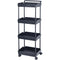 4-Tier Kitchen Rolling Cart Black with Handle Utility Basket