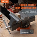 16.7cm Bench Vise Anvil Swivel Locking Base Heavy Duty Iron
