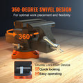 16.7cm Bench Vise Anvil Swivel Locking Base Heavy Duty Iron
