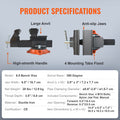 16.7cm Bench Vise Anvil Swivel Locking Base Heavy Duty Iron
