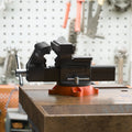 16.7cm Bench Vise Anvil Swivel Locking Base Heavy Duty Iron