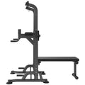 Power Tower Pull Up Dip Station 10-Level Adjustable Bench 440LBS