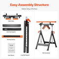Roller Stand 4-in-1 220kg Adjustable 838-1270mm Folding Heavy Duty