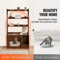 Cat Litter Box Enclosure Wooden Litter Box Furniture Hidden with 3 Shelves