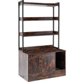 VEVOR Wooden Cat Litter Box Enclosure Furniture Hidden 3 Shelves