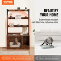 VEVOR Wooden Cat Litter Box Enclosure Furniture Hidden 3 Shelves