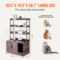 VEVOR Wooden Cat Litter Box Enclosure Furniture Hidden 3 Shelves