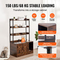 VEVOR Wooden Cat Litter Box Enclosure Furniture Hidden 3 Shelves