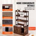VEVOR Wooden Cat Litter Box Enclosure Furniture Hidden 3 Shelves
