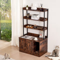 VEVOR Wooden Cat Litter Box Enclosure Furniture Hidden 3 Shelves
