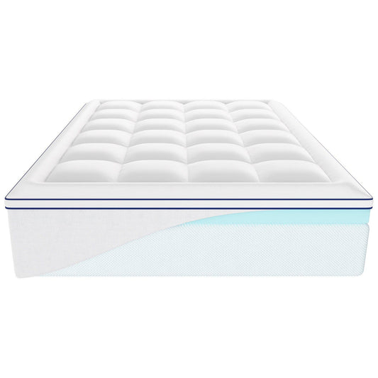 QUEEN Memory Foam Mattress Topper 76mm Fibre Fill Cooling