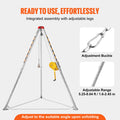Confined Space Tripod Kit 2600lbs Winch 8ft Legs 98ft Cable