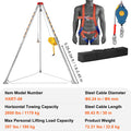 Confined Space Tripod Kit 2600lbs Winch 8ft Legs 98ft Cable