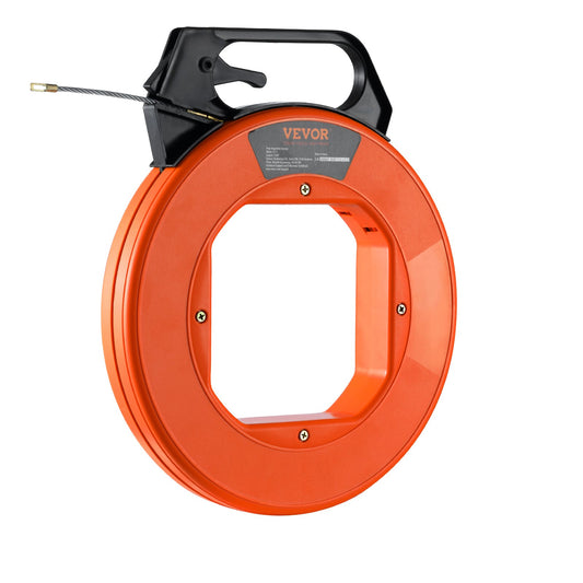Fish Tape, 38.1 m Length, 4.5 mm, PET Wire Puller with Optimized Housing and Handle, Easy-to-Use Cable Puller Tool, Flexible Wire Fishing Tools for Walls and Electrical Conduit, Non-Conductive