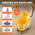 Mop Bucket 26L Side Press Wringer Yellow Commercial Floor