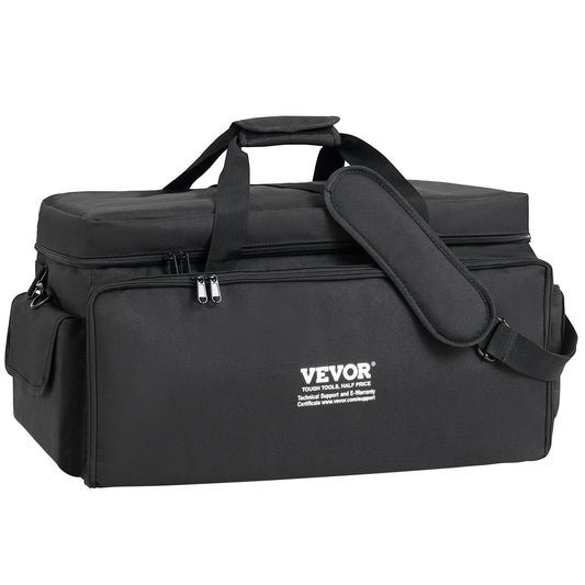 DJ Cable File Bag, 1200D Oxford Fabric, DJ Gig Bag with 9 Detachable Divider 4.92 ft Padded Shoulder Strap Plastic Bottom Pad, 600 x 300 x 325 mm DJ Wire Bag for DJ Gear Musical Accessories