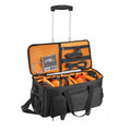 Rolling DJ Cable Bag 1680D Padded Gig Bag 6 Dividers Wheels