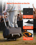 Rolling DJ Cable Bag 1680D Padded Gig Bag 6 Dividers Wheels