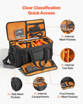 Rolling DJ Cable Bag 1680D Padded Gig Bag 6 Dividers Wheels