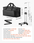 Rolling DJ Cable Bag 1680D Padded Gig Bag 6 Dividers Wheels