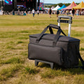 Rolling DJ Cable Bag 1680D Padded Gig Bag 6 Dividers Wheels