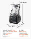Blender 2L 2200W Ice Crushing Food Processor Self-Cleaning Black